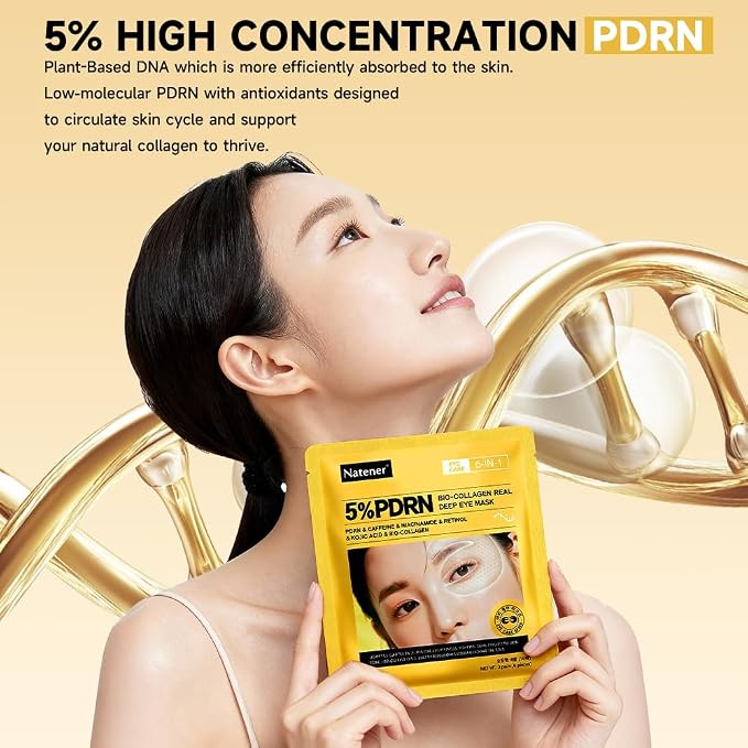 8 Pairs 5% PDRN Under Eye Patches, 6-in-1 Bio-Collagen 360° Eye Patches - Image 5