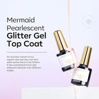 modelones Pearl Gel Nail Polish Top Coat, 2-in-one Clear Pearlescent Glitter - Image 7