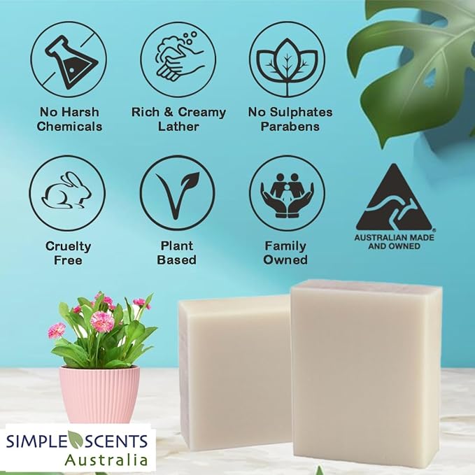 SSA Spearmint & Bran Scented Natural Soap Bars, 3.5oz Moisturizing Triple - Image 3