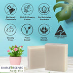 SSA Spearmint & Bran Scented Natural Soap Bars, 3.5oz Moisturizing Triple - Image 3