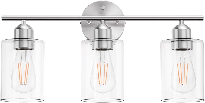 Espird Bathroom Vanity Light Fixtures Brushed Nickel, 3 Lights Bathroom Over - Image 2
