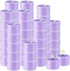 50 Pack Bulk Lavender Scented Tealight Candles in Clear Cup - Image 2