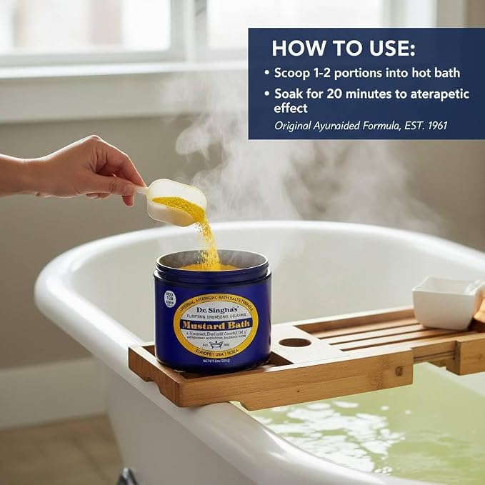 Dr. Singha's Mustard Bath Salts - 8 oz Herbal Bath Soak - Made in USA - Image 5
