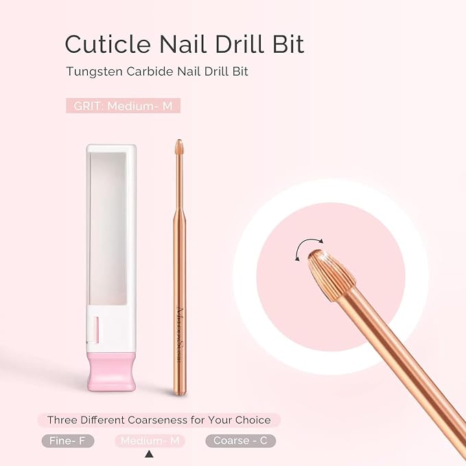 MelodySusie Cuticle Clean Nail Drill Bit 3/32'', Professional Safety Carbide - Image 2