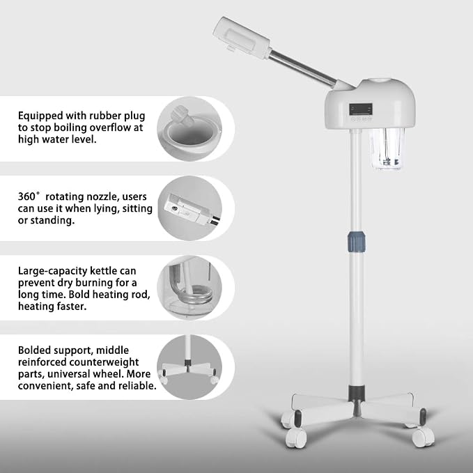 Professional Facial Steamer for Clean Skin, LCD Display, Facial Steamer for - Image 2