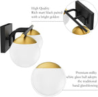 Ralbay Black and Gold Bathroom Vanity Light 2-Light Mid Century Modern Vanity - Image 6