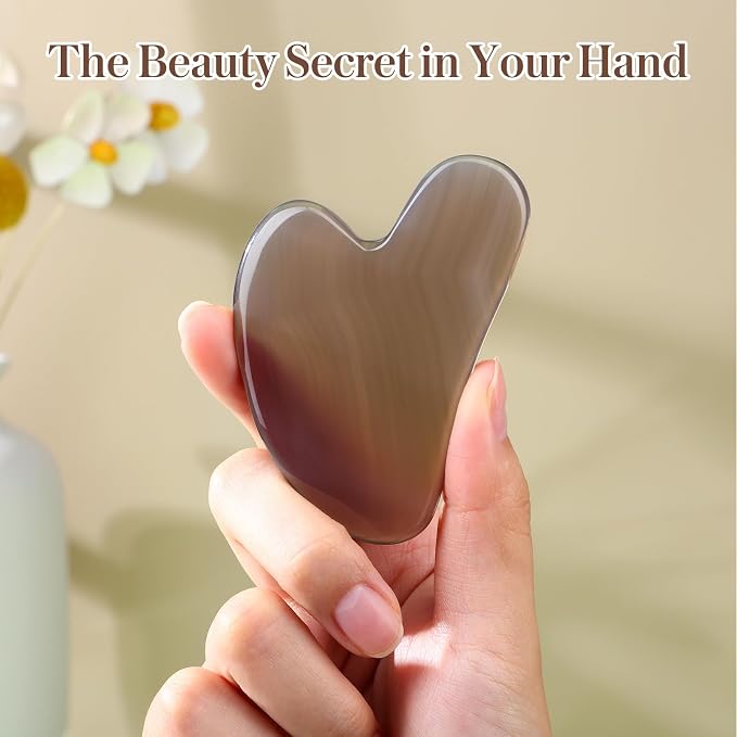 rosenice Gua Sha Facial Tools Gua Sha Agate Stone - Image 7