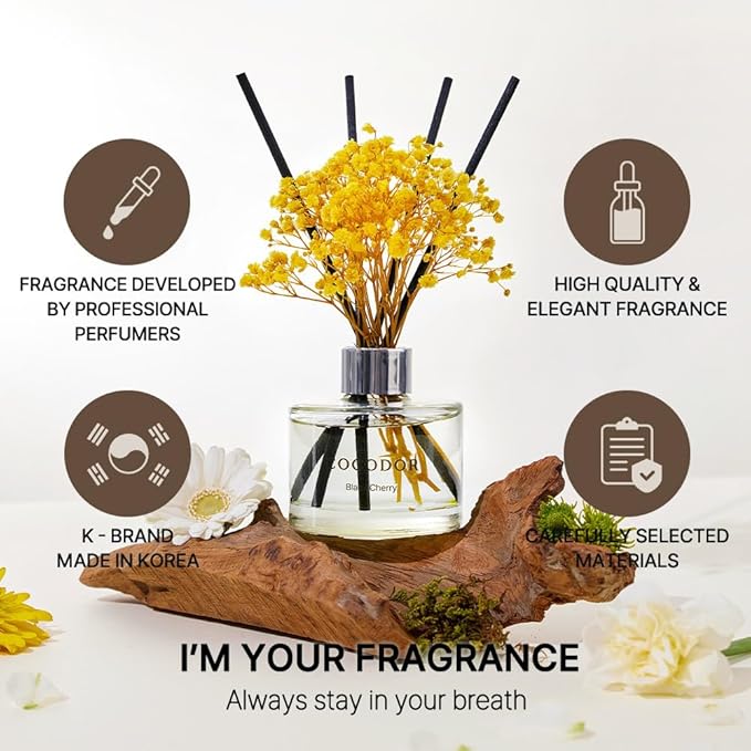 COCODOR Preserved Flower Reed Diffuser/Freesia&Pear/6.7oz/1Pack / Home - Image 2
