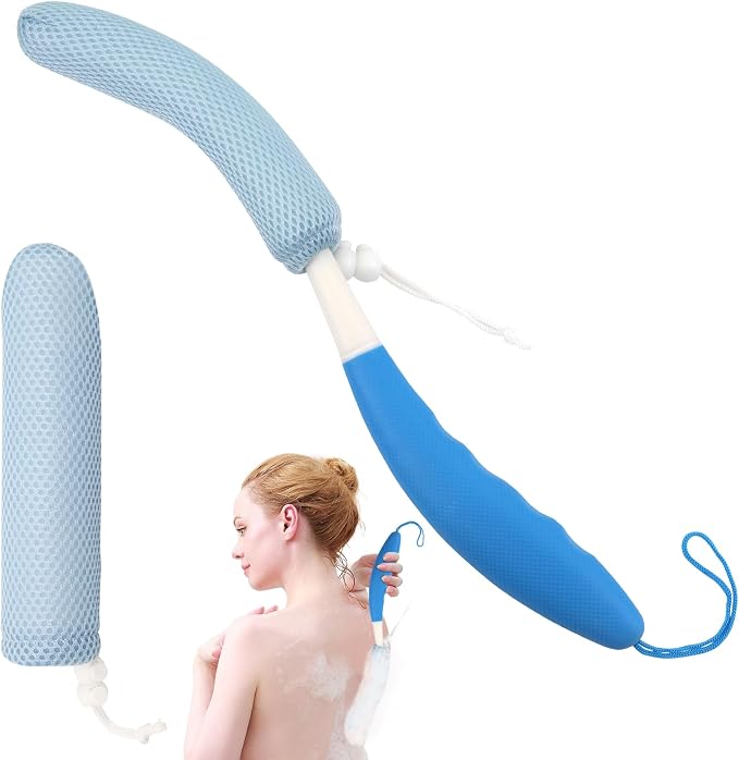 Shower Brush with Long Handle，15.35" Back Brush，Long Back Scrubber by KkaFFeHealth