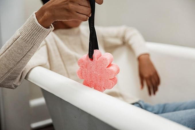 Spongellé Bulgarian Rose Wild Flower Bath Sponge | Built-In Body Wash & Body - Image 2