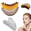 2 PCS Set Lymphatic Contour Face Brush, Stainless Steel Guasha Tool, Lymphatic by YOYONY