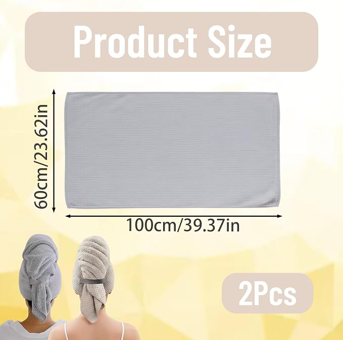 2PCS Plopping Towel Curly Hair, Large Microfiber Hair Towels - Image 2