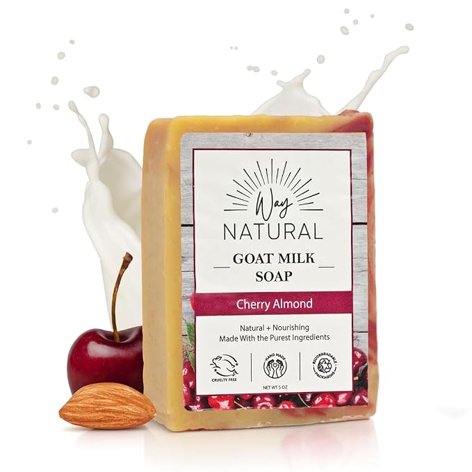 Goat Milk Soap Bar, Cherry Almond by WayNatural