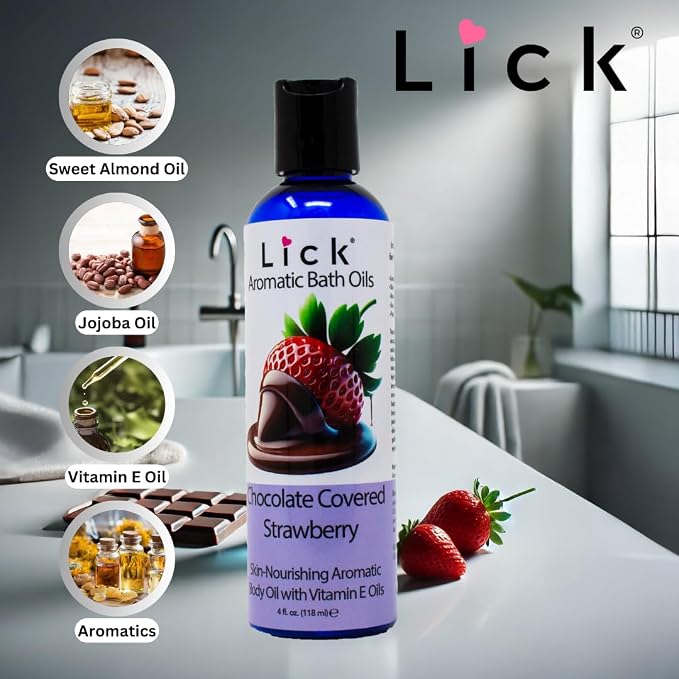 Lick Chocolate Covered Strawberry Aromatic Bath Oil - Image 7