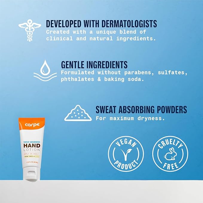 Carpe Sweat Absorbing Hand Lotion A dermatologist-recommended smooth lotion - Image 2