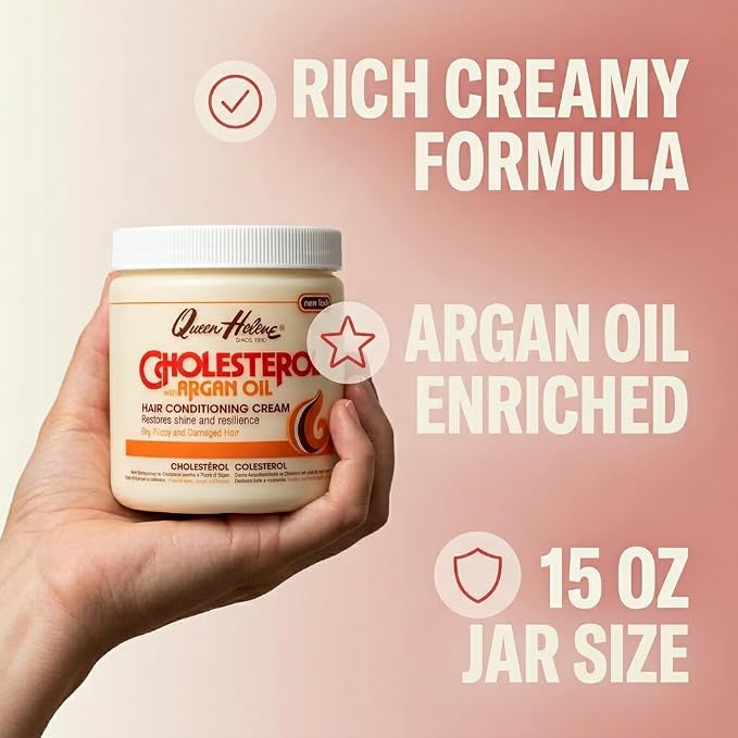 QUEEN HELENE Cholesterol Hair Conditioning Creme Argan Oil, 15 oz | Deep - Image 7