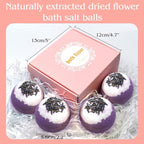 Dried Flower Bath Bombs Salt Balls, Lavender Extract Essential Oils, - Image 4