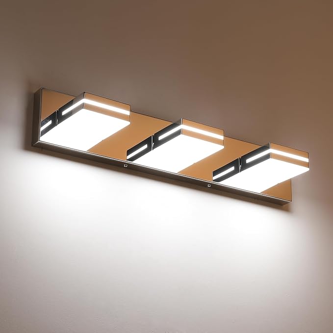 SineRise LED Modern Bathroom Vanity Light Fixtures, Chrome Modern Acrylic - Image 2