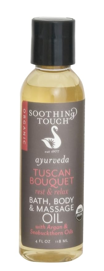 Soothing Touch Tuscan Bouquet Organic Bath, Body & Massage Oil, 4 Fl Oz by Soothing+Touch