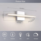 Modern Bathroom Vanity Light 15.7 inch 12W Dimmable 5CCT Led Bath Lights - Image 5