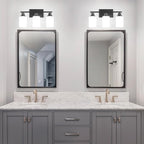 3-Light Black Bathroom Light Fixture Over Mirror, Modern Farmhouse Vanity Light - Image 4