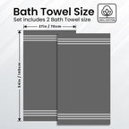 Infinitee Xclusives 100% Cotton Luxury Bath Towels Set of 2 - Image 3