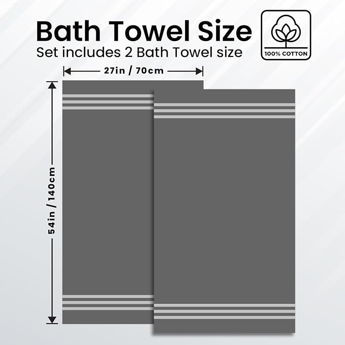 Infinitee Xclusives 100% Cotton Luxury Bath Towels Set of 2 - Image 3