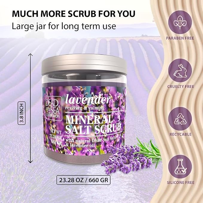 Dead Sea Collection Lavender Salt Scrub – Exfoliating Body Scrub - Image 6