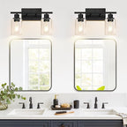 Indoi Matte Black 2-Light Bathroom Vanity Light - Image 6