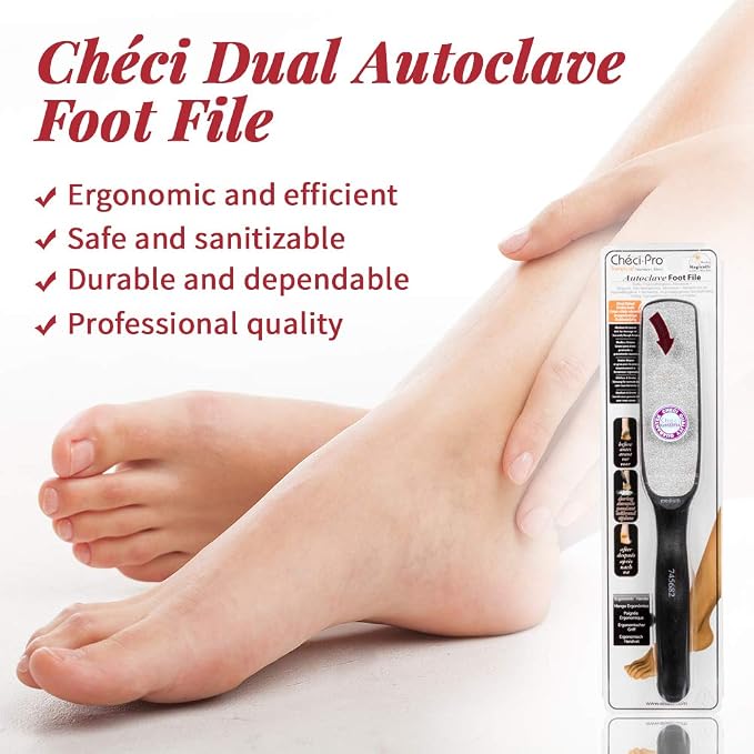 Checi Autoclave Sanitize and Sterilize Dual Coarse and Medium Foot File Carded - Image 2