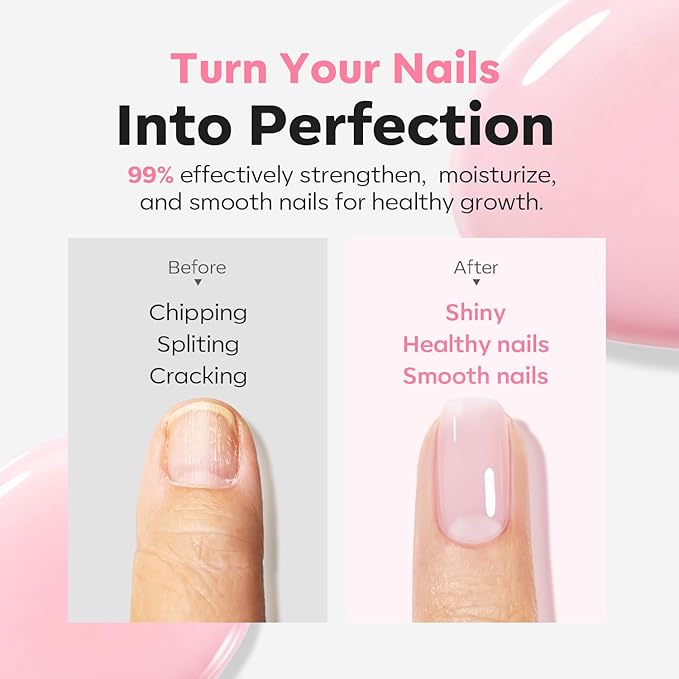 modelones Nail Strengthener Jelly Pink Purple Nail Polish Nail Repair - Image 3