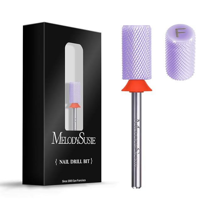 MelodySusie Ceramic Nail Drill Bits, 3/32'' Chamfer Flat Top Large Barrel Bits by MelodySusie