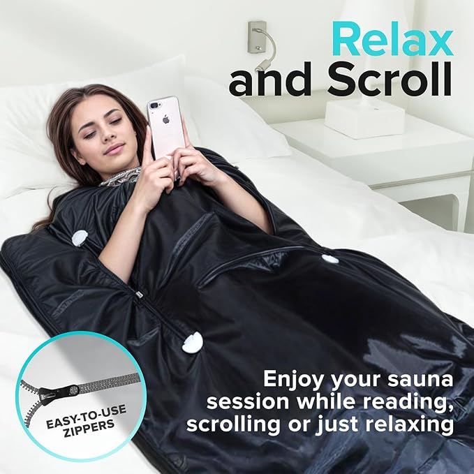 Portable Sauna Blanket with Zipper Arm Holes - 6 ft x 3 ft Far Infrared Sauna - Image 2
