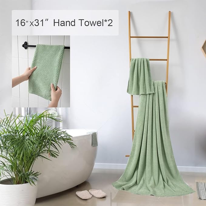Hand Towels Set 2 Pack-16“x31”, Ultra Soft Microfibers Bathroom Towel Set - Image 5