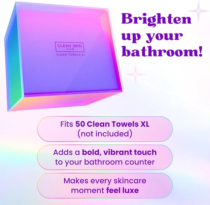 CLEAN SKIN CLUB Prism Box for Clean Towels XL – Acrylic Bathroom Storage - Image 2