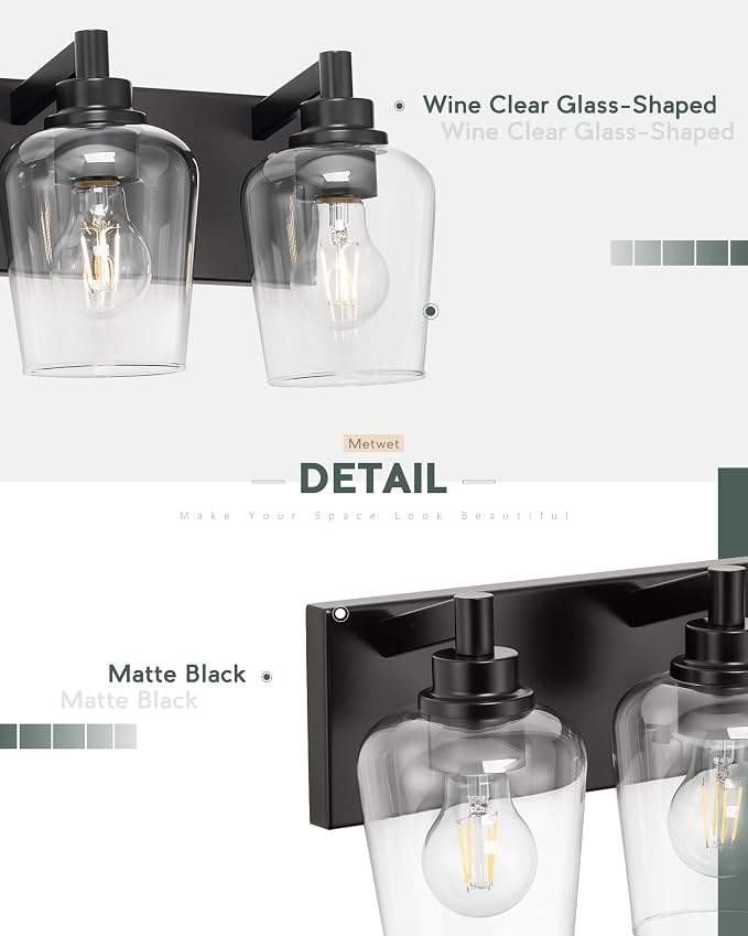 Bathroom Light Fixtures, 4-Light Modern Vanity Light - Image 4