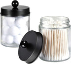 Amolliar 6Pc Apothecary Jars Bathroom Vanity Organizer- Rustic Farmhouse Decor - Image 8