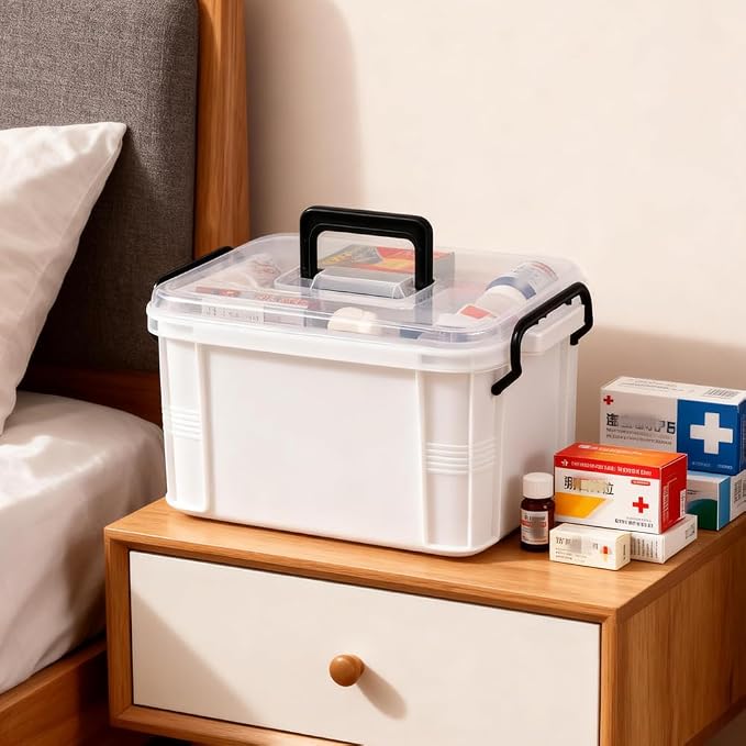 HEY FOLY 15qt White Medicine Organizer Storage Box - Image 2