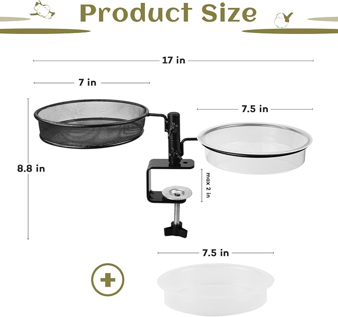 2 Pack Deck Bird Feeders Deck Mount Bird Bath Spa - Image 6