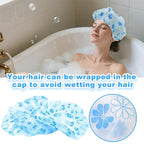 18Pcs Plastic Shower Caps for Women Waterproof Bath Caps Bathing Hair Cap - Image 5