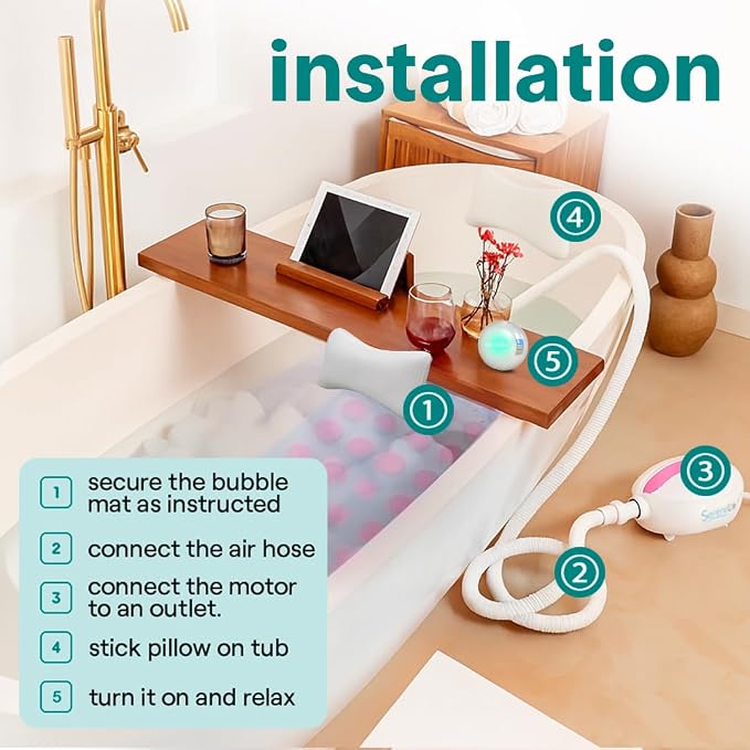 SereneLife Bubble Bath Mat - Image 5