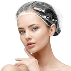 50PCS Disposable Shower Caps, Plastic Clear Thickening Bath Hair Cap and by AIDIQIU