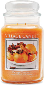 Village Candle Orange Cinnamon Large Glass Apothecary Jar Scented Candle by VillageCandle