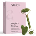 Saturn by GHC Authentic Rose Quartz Jade Roller & Gua Sha Set – Premium Facial by TGHC