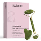Saturn by GHC Authentic Rose Quartz Jade Roller & Gua Sha Set – Premium Facial by TGHC