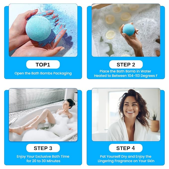 Bath Bombs for Women, BODY & EARTH 10 X 3.5 oz Ocean Bath Bomb Gift Sets - Image 4