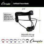 Champion Sports Steel Softball Face Mask – Durable Fielder’s Mask - Image 4