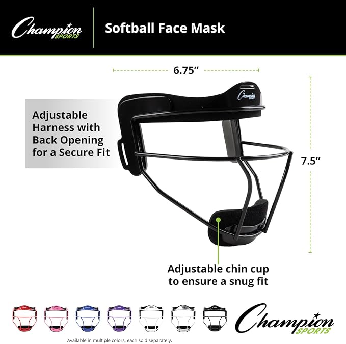 Champion Sports Steel Softball Face Mask – Durable Fielder’s Mask - Image 4