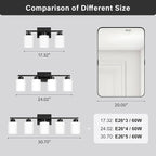 FonmYim Black Bathroom Light Fixtures, 3-Light Modern Vanity Light Over Mirror - Image 5