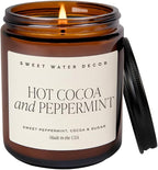 Sweet Water Decor Hot Cocoa and Peppermint Soy Candle | Chocolate, Peppermint by SweetWaterDecor